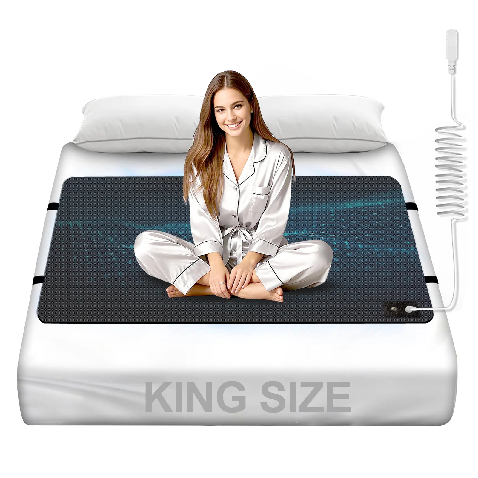 MAXSHARER Grounding Leather Mattress Grounding Sleep Mat Conductive Leather Earthing Mattress Pad for Better Sleep Reduce Stress
