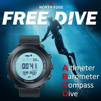 NORTH EDGE 2025 APACHE-D Smart Watch Free Dive Watch Sports Digital Watch Altimeter Barometer Compass World Time Waterproof 100M