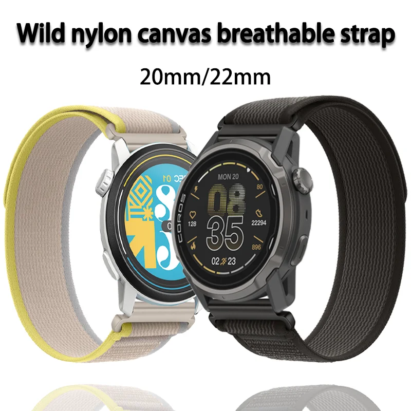 20mm 22mm Trail Nylonband für COROS APEX 4 42mm/2 Pro/PACE Pro/3 Verstellbares Ersatzarmband Suunto Vertical2/Run/Race2 Correa
