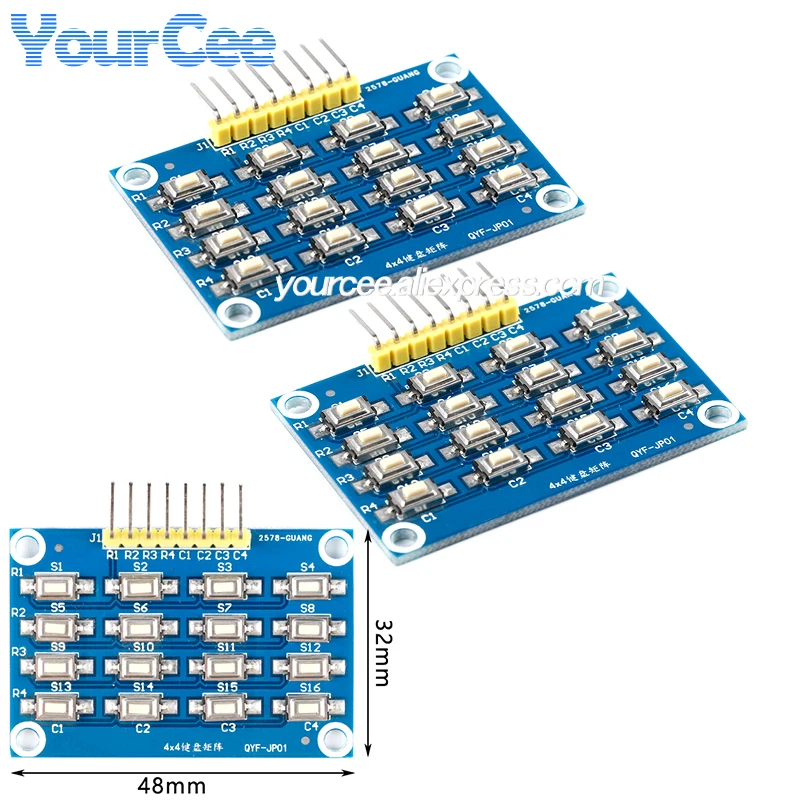 5pcs/1pc 4X4 4*4 16 Keys Key Matrix Keyboard Module MCU Development PCB Patch Buttons Learning Board 3.3V 5V for Arduino