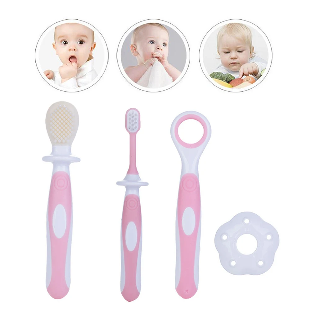 

Baby Toothbrush Ultra Soft Food Grade Silicone Bpa Free Dual Sided Infant Oral Care Training Brush Anti Slip Handle Tongue