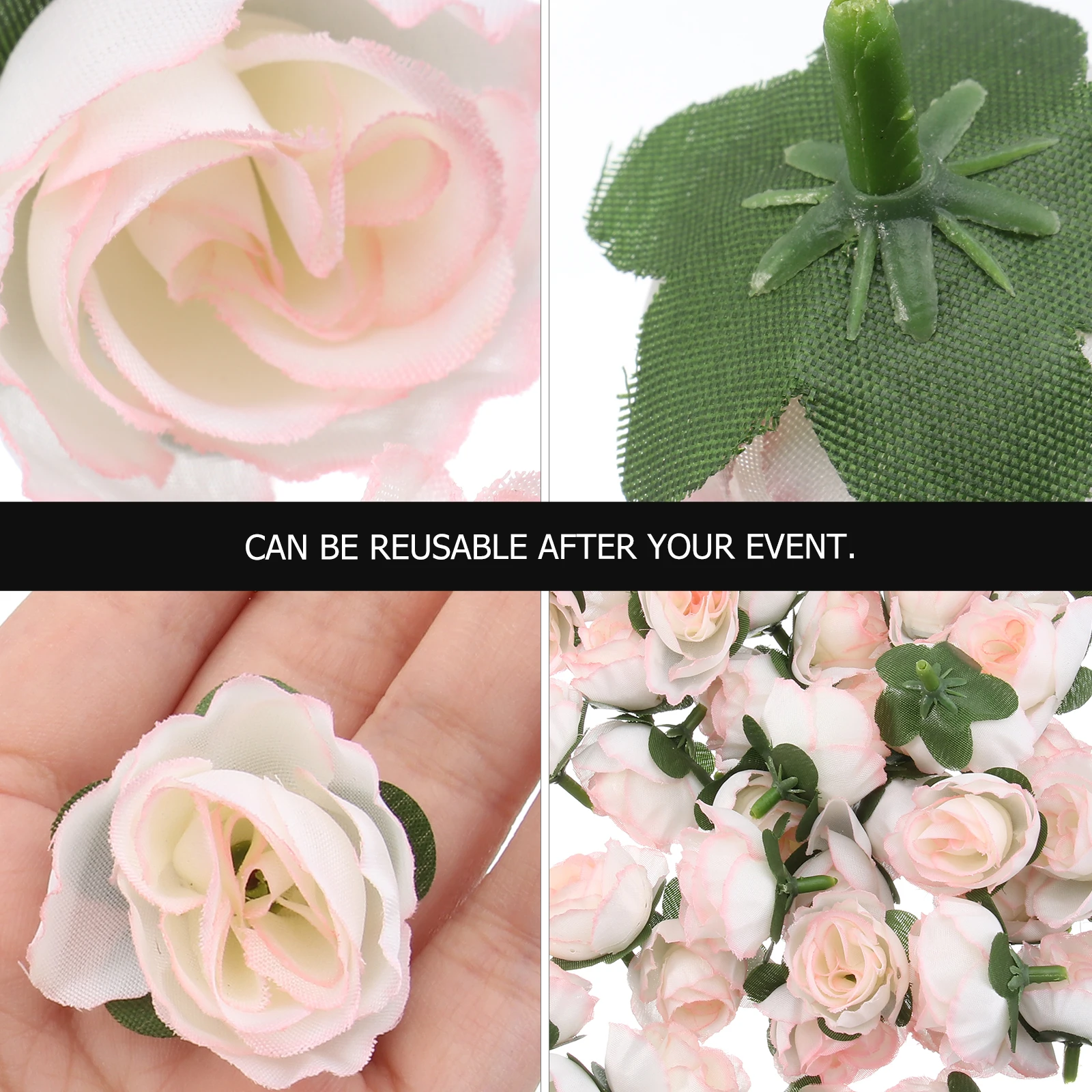

50 Pcs Artificial Rose Heads Silk Fabric Lifelike Wedding Decoration 3cm Pink Reusable Event Toss Bouquet ArrangementsFlowers