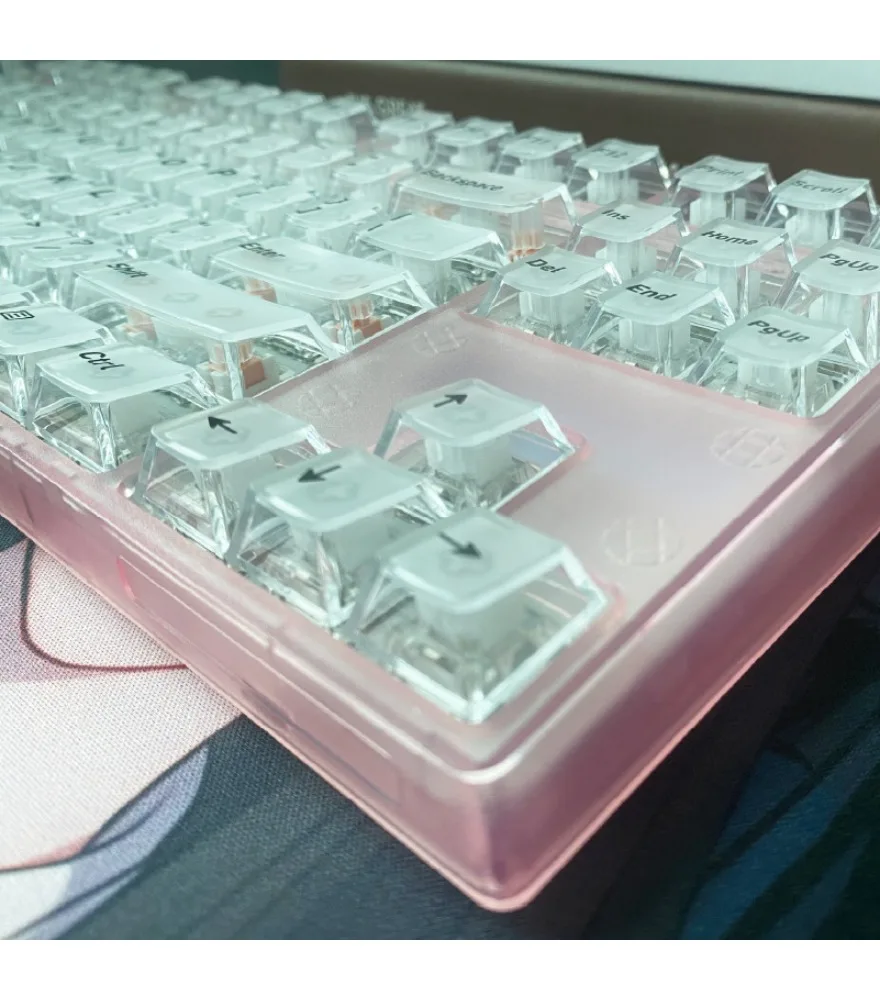Engraved four-sided through top two-color injection molding PC material 118-key small full set of original height keycaps