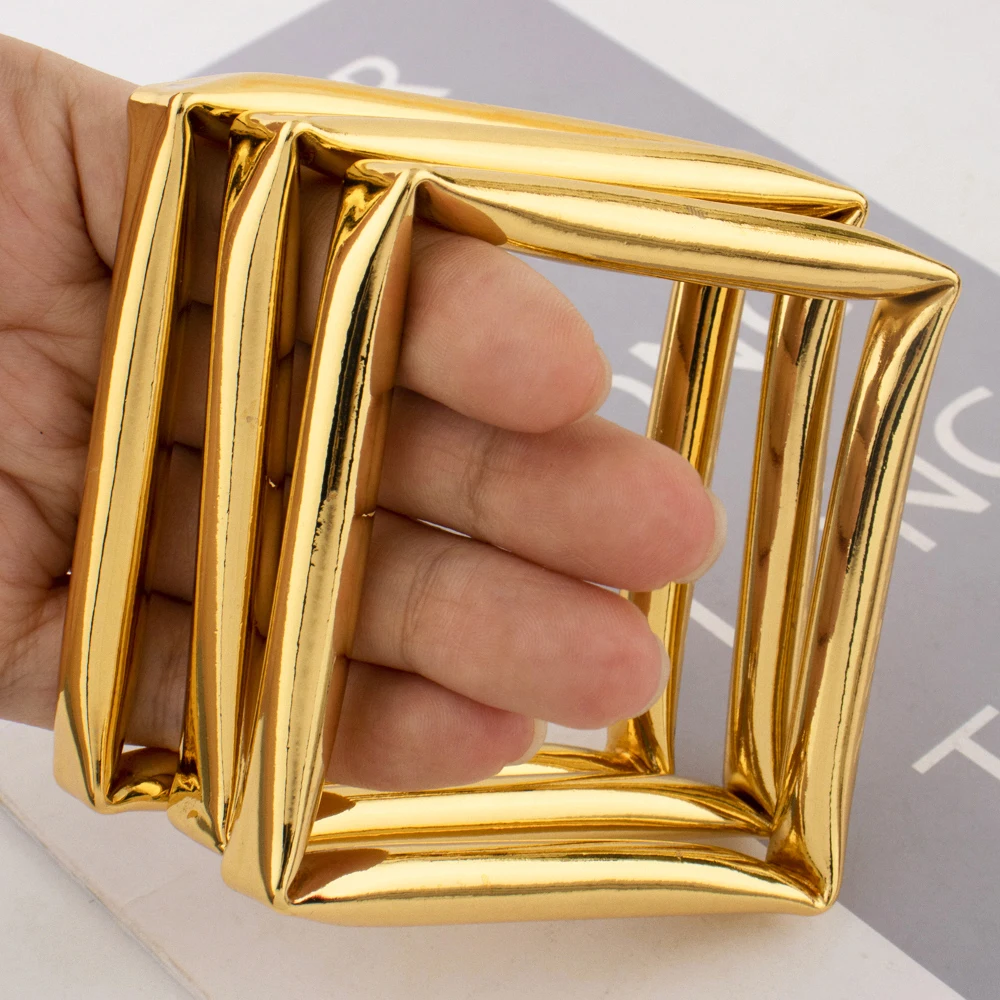 YM 316L Edelstahl vergoldetes Armband Vintage Elegante Geometrie Design Armreif Goldene Farbe Schmuck Geschenk 4
