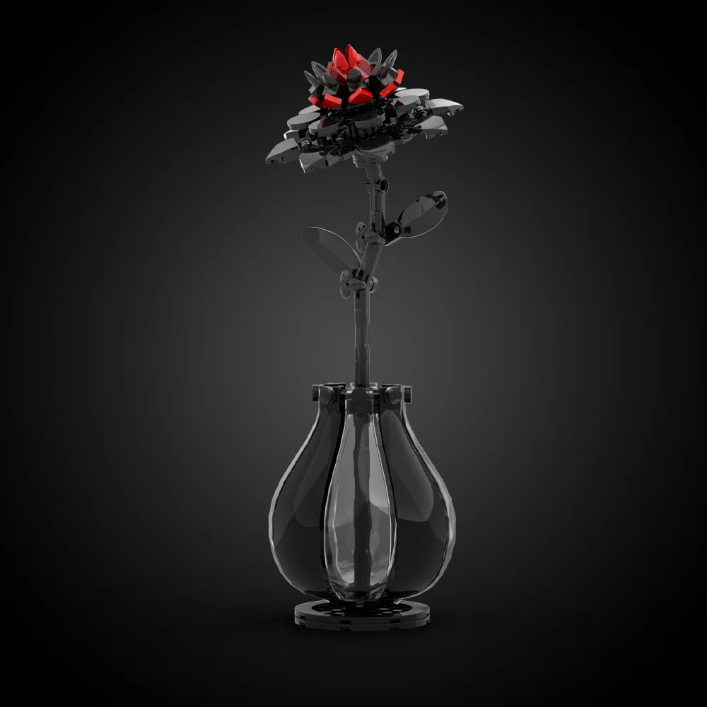 

MOC Red Dahlia Flower Building Blocks Model Dahlia Tianzhu Peony Plant Flower Bricks Toys Romantic Valentine's Day Couple Gifts