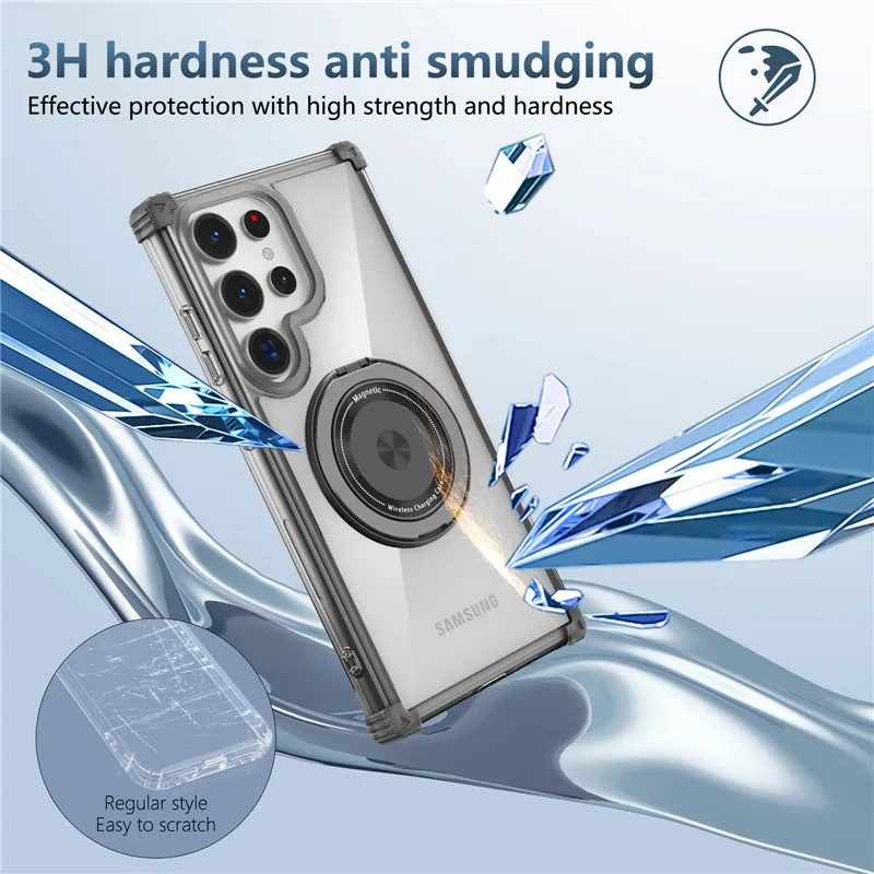 Rotierende Magnetische Halterung Hülle Für Samsung Galaxy S26 Ultra S26 Plus S26 Ringständer Transparent Für Magsafe Cover – Detail 6