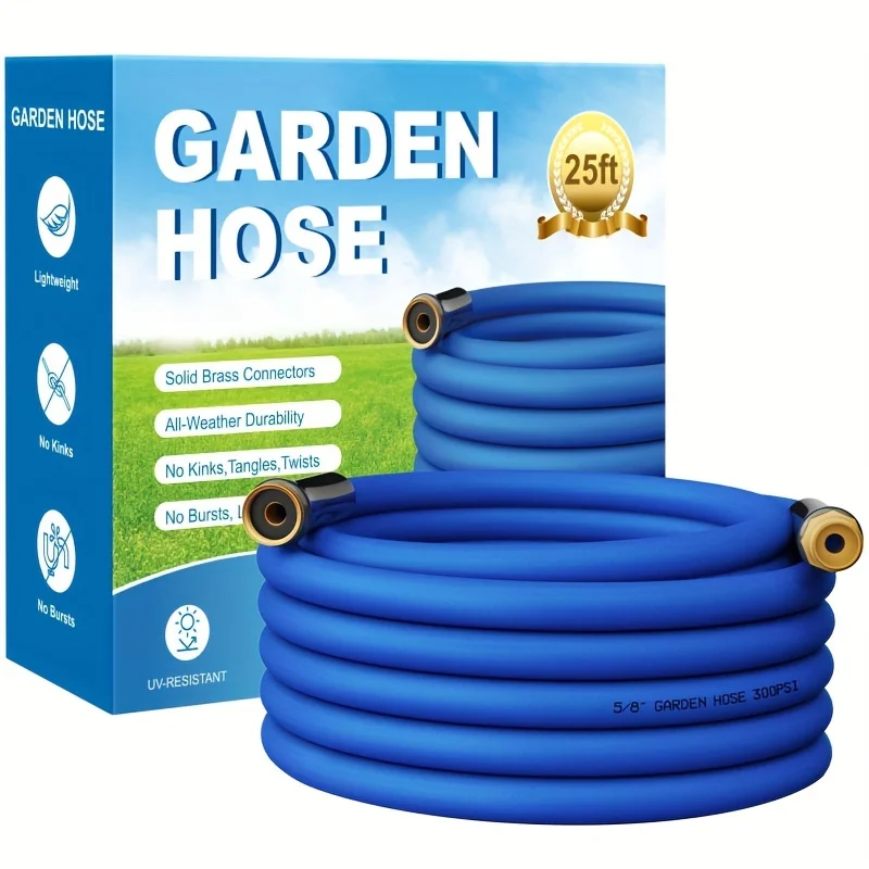 Flexible Garden Hose:Solid Brass Connector,Durable No Kink,Suitable for Lawn Car Pet Cleaning