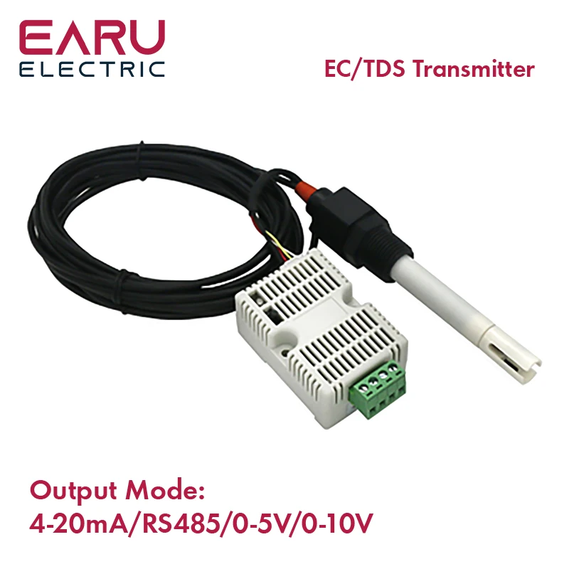 EC Transmitter EC Sensor TDS Conductivity Sensor Module 4-20mA 0-5V 0-10V RS485 Analog Voltage Output Water Quality Detection