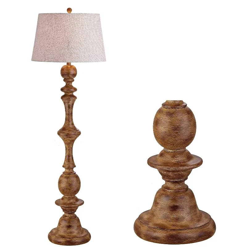 Creative retro American country French solid wood floor lamp, living room bedroom study hotel bed and breakfast lamp