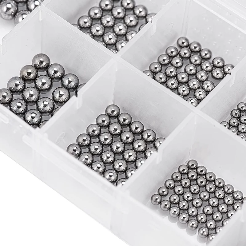 1200Pcs 12 Size Stainless Steel Precision Steel Balls 1-8Mm Metric Bicycle Bearing Balls Assortment Kit Mixing Balls