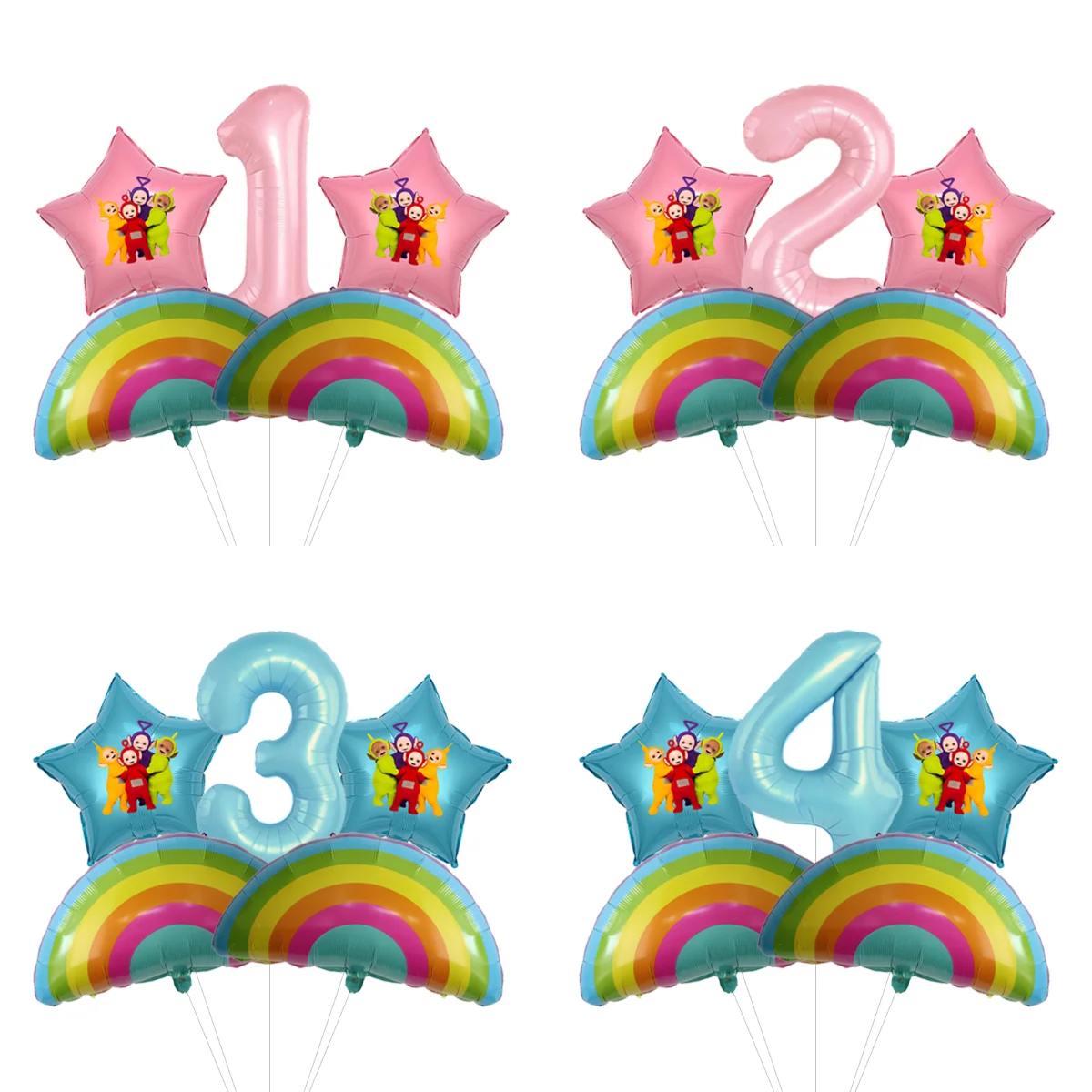 Teletubbies Geburtstags-Girlanden-Ballon-Set Folienfiguren-Ballons Latex-Globos Kinder-Party Bogen-Deko Globos-Kit