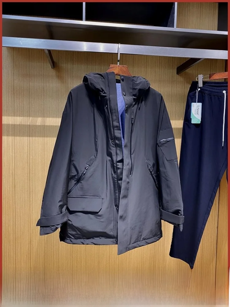 

Warmth And Sle: Men's Cotton Jaet Hooded Windproof Autumn Winter Outdoor Clothing Breathable Fce-Lined Men's Parka