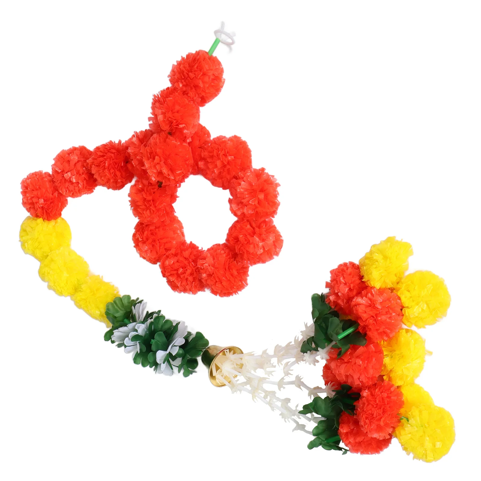 

Artificial Jasmine Decorations Door Hanging Wreath Fake Marigold Halloween Marigold Festival Worship Items