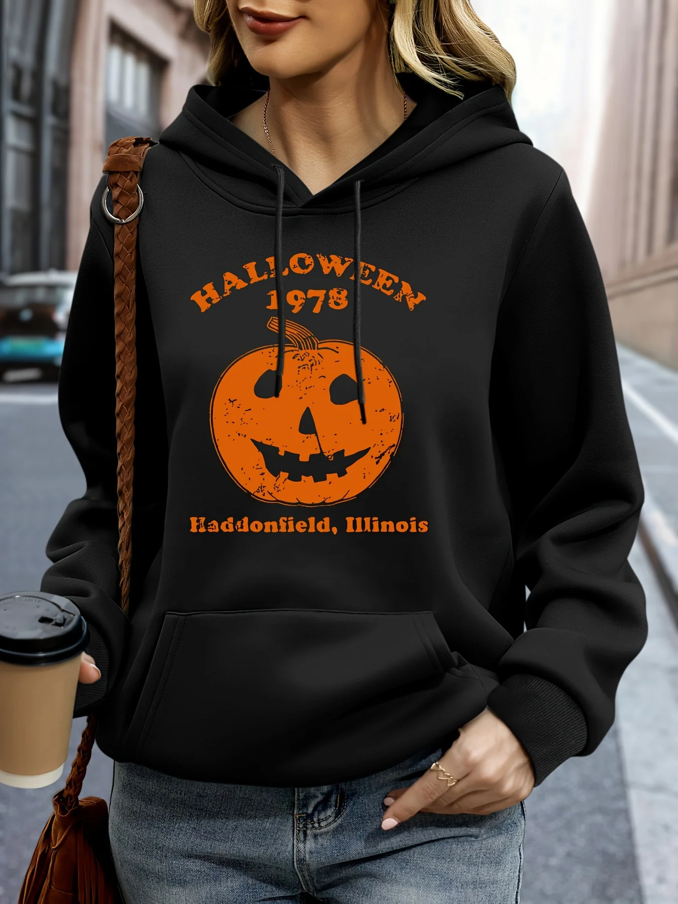 

Halloween Graphic Printing Autumn and Winter Pure Cotton Men's and Women's Hoodies Casual Outdoor Street Sports Training Brand