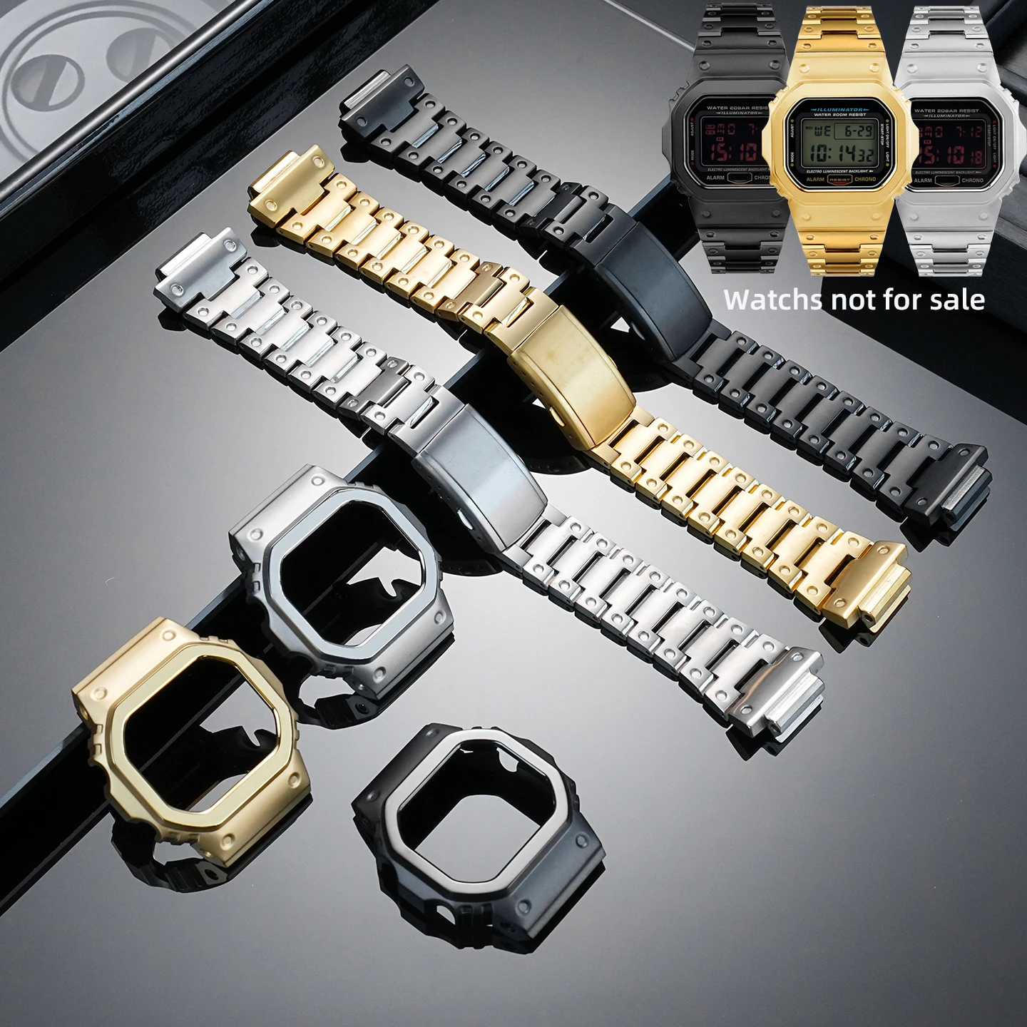 DW5600 Titanium Alloy Mod kit GW-B5600 case strap for Casio G