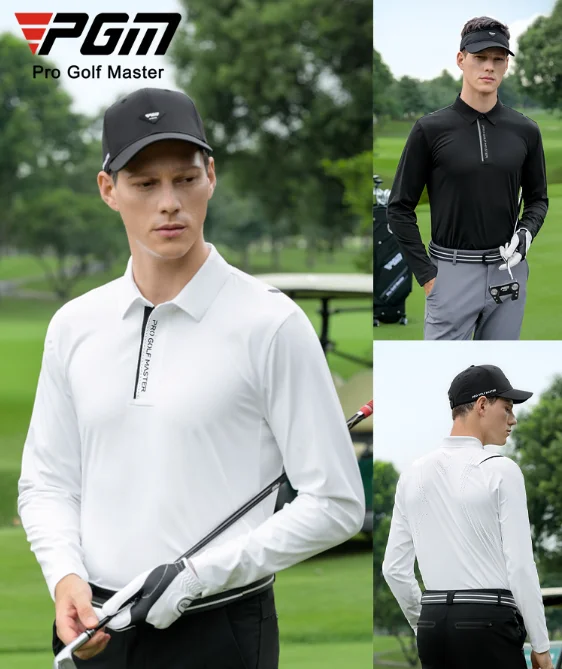 

PGM 2025 Одежда для гольфа, мужская футболка с длинным рукавом, осень/зима, быстросохнущая дышащая высокоэластичная одежда, рубашка-поло