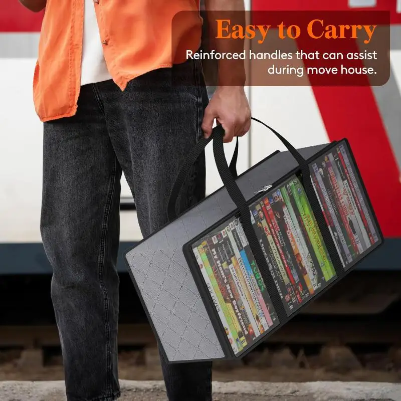 .Hot Sale-Transparent Non Woven Storage Bag Multifunctional Organizer For DVD Comic Book Collection Office Daily Use Gift view 2