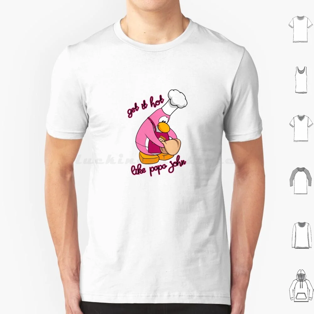 ¡Apppell Roan Get It Hot como Papa John Club Penguin! Camiseta de algodón para hombre y mujer, camisa con estampado artesanal de Club, pingüino, Chappell, Roan Get It