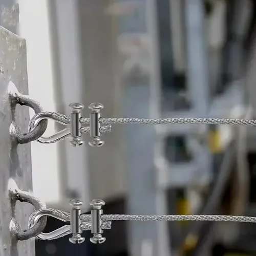 Imagen 2 del producto Abrazadera de Cable de cuerda de alambre de acero, Clip de cobre y Metal, tornillo ajustable, accesorio de Metal, accesorios de sujeción de eslinga para 1,2-2,5mm, 100/10 Uds.