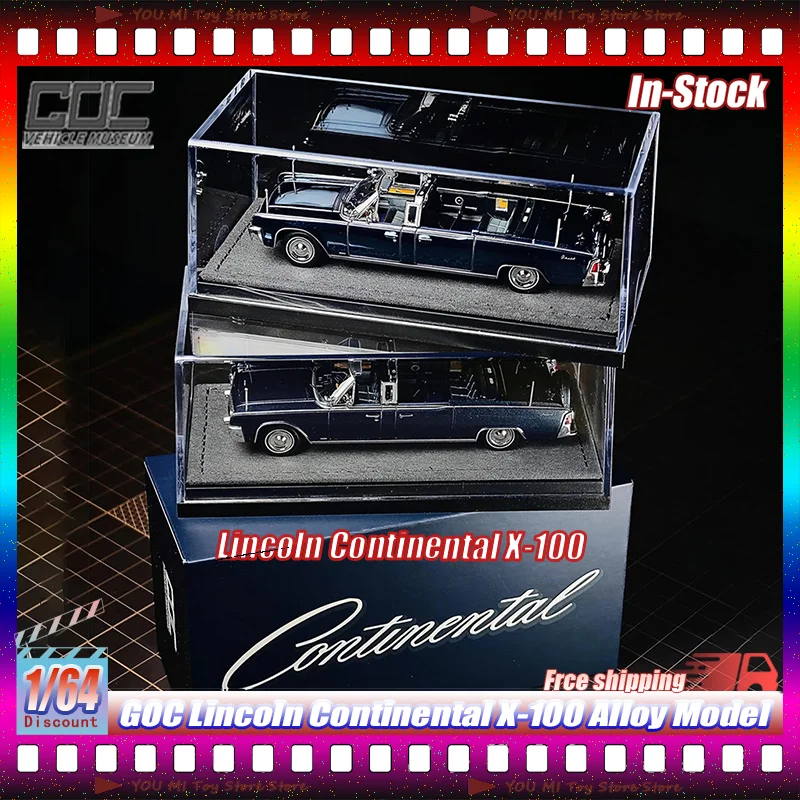 goc-1-64-lincoln-continental-x-100-2026-hec-exhibition-limited-modeles-de-voitures-miniatures-en-metal-moule-sous-pression-bleu-fonce-toit-ouvrant-pour-collectionneurs