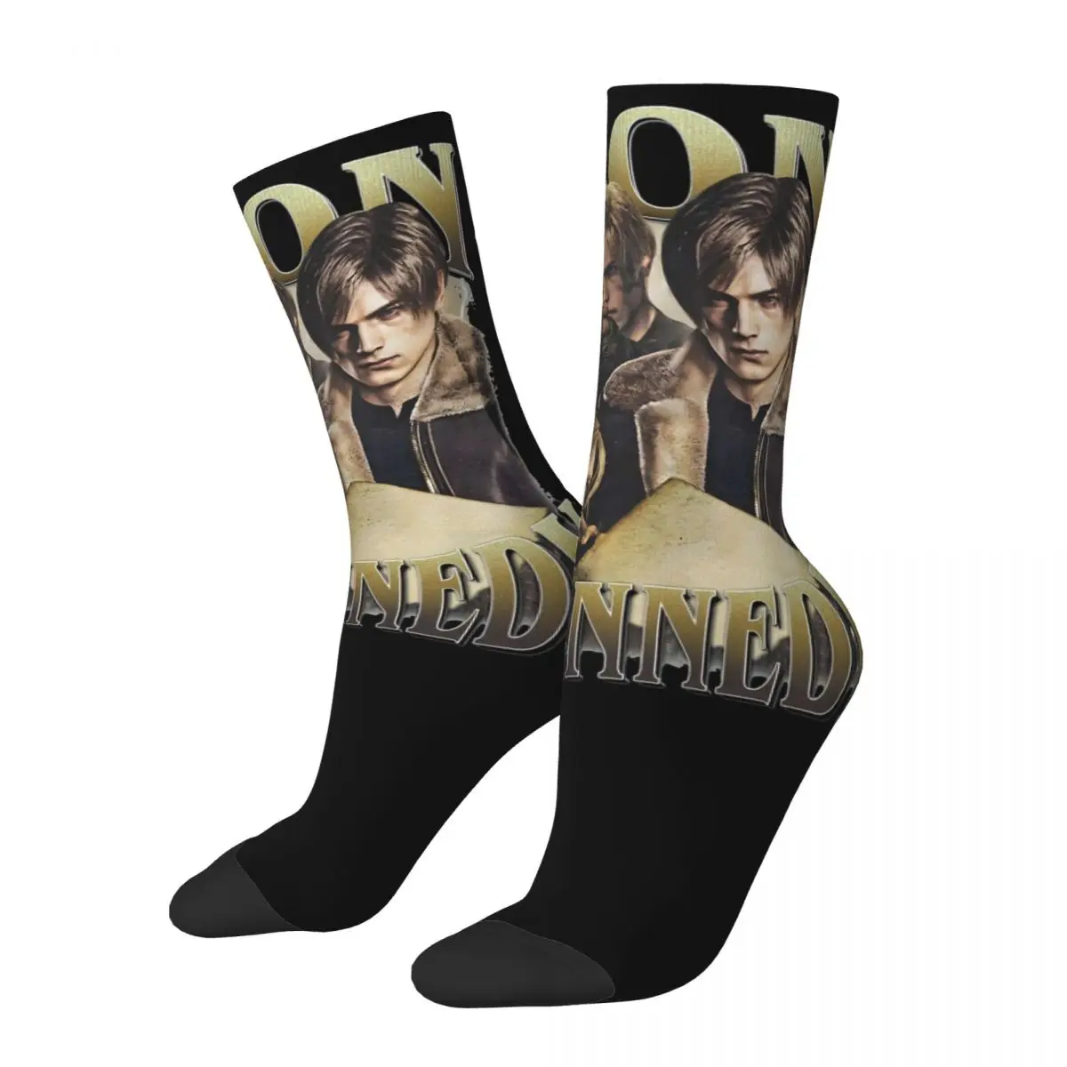 Cool Leon S. Kennedy Residents Evils Basketball Socks Polyester Crew Socks for Women Men Breathable