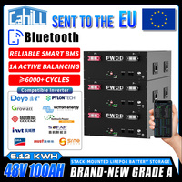48V 100AH LiFePO4 Battery Pack 1A Active Balancing With Intelligent BMS 51.2V Rechargeable cell For Home energy storage Grade A