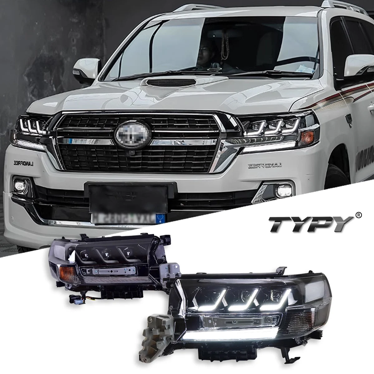 

Автомобиль для Toyota Land Cruiser, обновленная фара 2016-2021, модифицированная для нового DRL, динамический указатель поворота, светодиодная фара, автоаксессуары