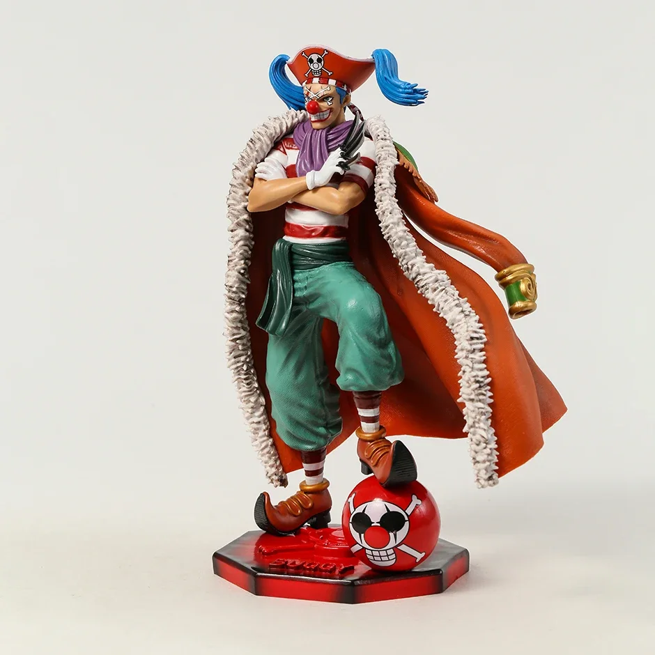 One Piece Anime Figure Four Emperors Clown Buggy Figures 26cm PVC Statue Model Collection Desktop Decoration Children Toys Gifts