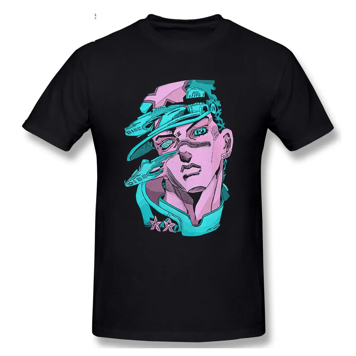 

Fashion Jojo Bizarre Adventure Shirt Men Short Sleeved Retrowave Neon Tshirt Manga T-shirt Vaporwave Japan Anime Tee Tops 02F