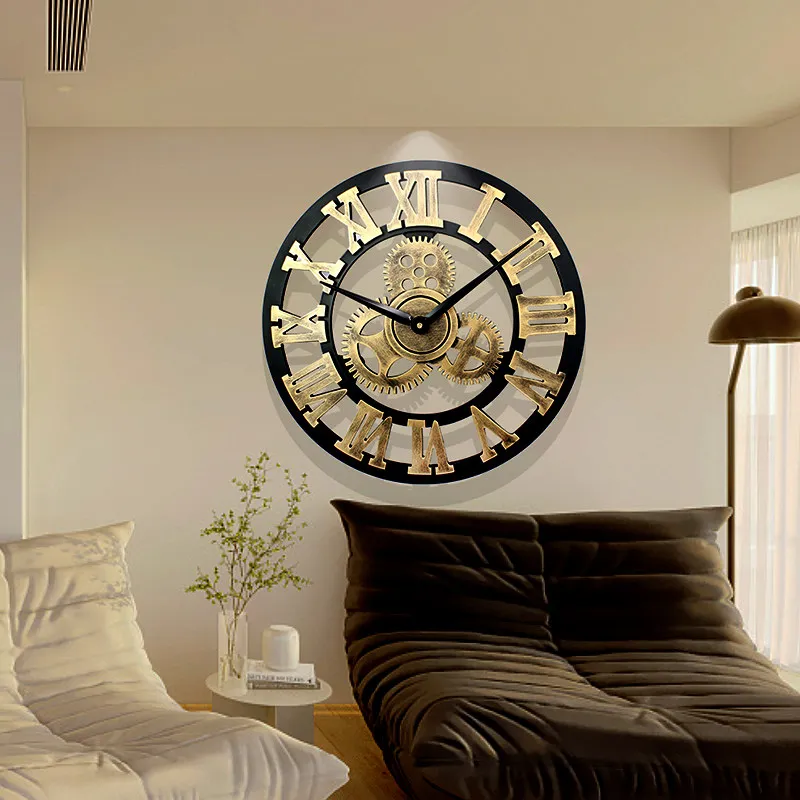Vintage Interior Wall Clocks Modern Aesthetic Creative Silent Silent Wall Watch Round Nordic Orologio Da Parete Home Decoration