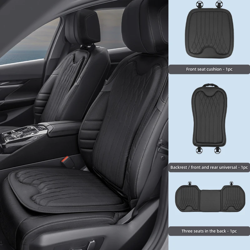Picture 4: Leather Car Seat Cover Ice Silk Backrest Cushion Rearseat Protector Mat For NO