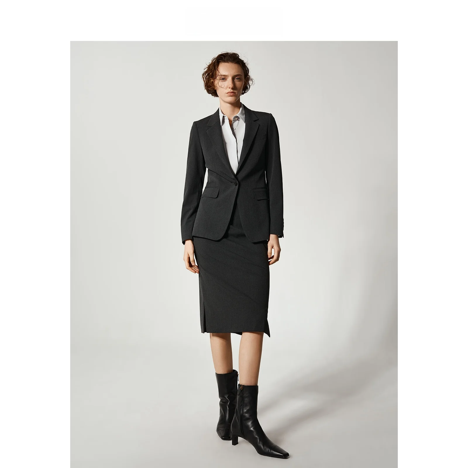 

Deep ey Women's Suit Set for Interview Teaching Resources Profional Clothing Commuter Sle Slim Fit Long Sve Pure Color