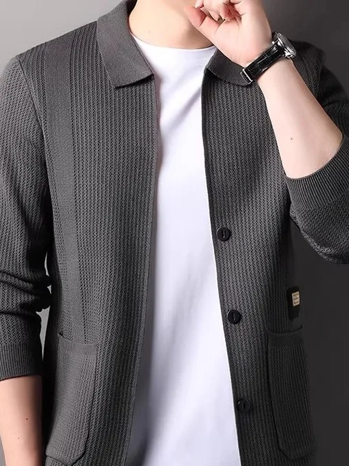 

Высококачественный вязаный длинный кардиган све, джемпер, повседневный свободный крой, мужской свитер, верхняя одежда, модный воротник, Ciwalk Sle