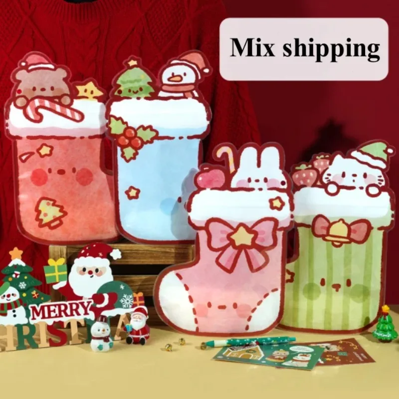

10/50PCS Christmas-Themed Zipper Snack Bags - Cute Plastic Holiday Pouches for Candy, Coffee, Spices & Party Favors