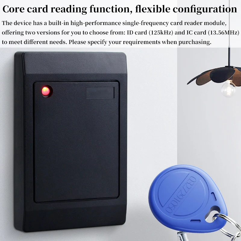 Black Modbus RTU Industrial Card Swiper RS485 Interface, Support 03H/06H,Waterproof for Access Control & Data Acquisition