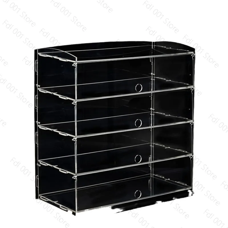 Clear Acrylic Display Case 4 Layer, Commercial Countertop Pastry Stand for Donut Cookie Bakery Dessert
