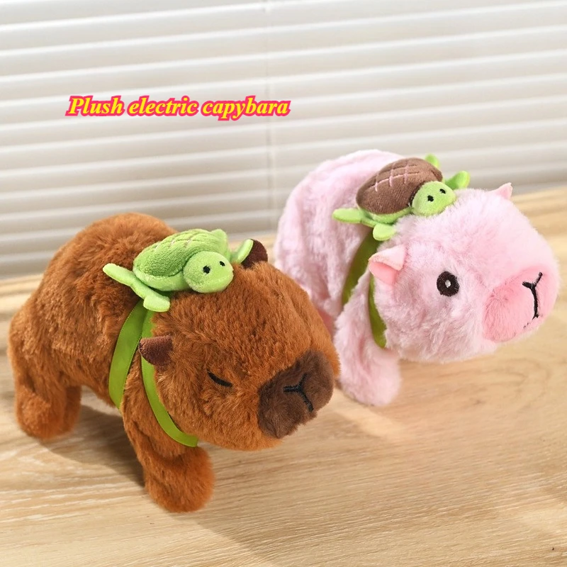 จําลองไฟฟ้าตุ๊กตา Capibala ตุ๊กตาเดินเสียงสัตว์เลี้ยงอิเล็กทรอนิกส์ของเล่นเด็ก Sensory การฝึกอบรมน่ารักและขี้เล่นการออกแบบ