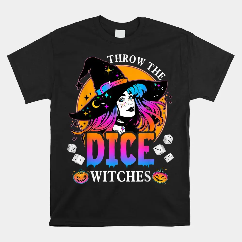

Haunt Reaper Men T Shirt Throw The Dice Witches Bunco Happy Halloween Shirt Short Sleeve Summer Casual Resort Wear