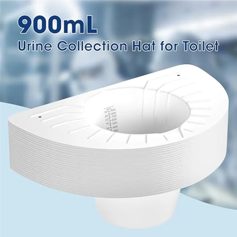 【B89E】Toilet Hats For Urine Collection, Universal 6 Pack 30 Oz/900 Cc Pee Urinal Sample Cup Container Set