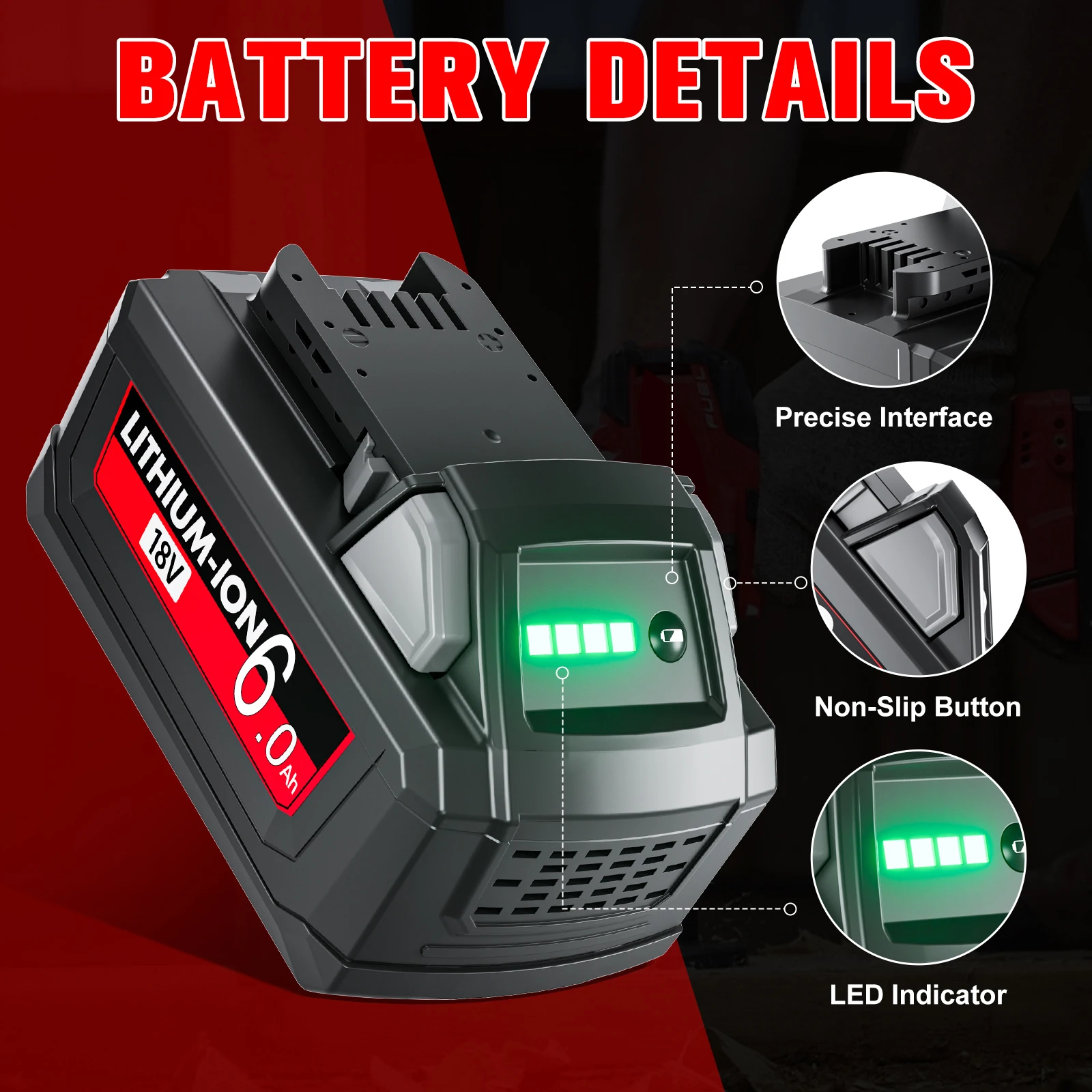 6000mAH/9000mAH For Milwaukee M18 18V Replacement For Milwaukee M18B5 XC Li-ion battery  48-11-1815 48-11-1850 2604-22 2604-20