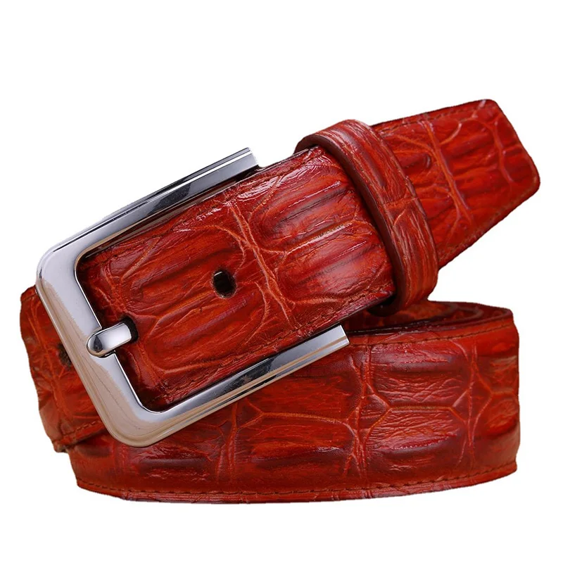 Fashion Casual Men\'s Genuine Leather Crocodile Striped Belts Pin Buckle Belt For Men\'s Jeans & Cowboy High Quality Belt