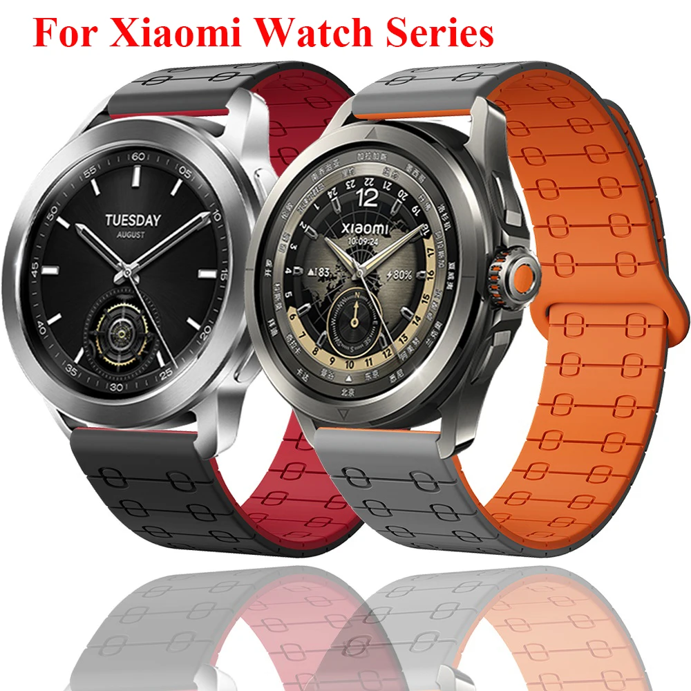Pulseira magnética para xiaomi relógio s4 s3 s2 s1 pro ativo esporte pulseira de silicone para xiaomi mi relógio cor 2 miwatch 2 pro pulseira
