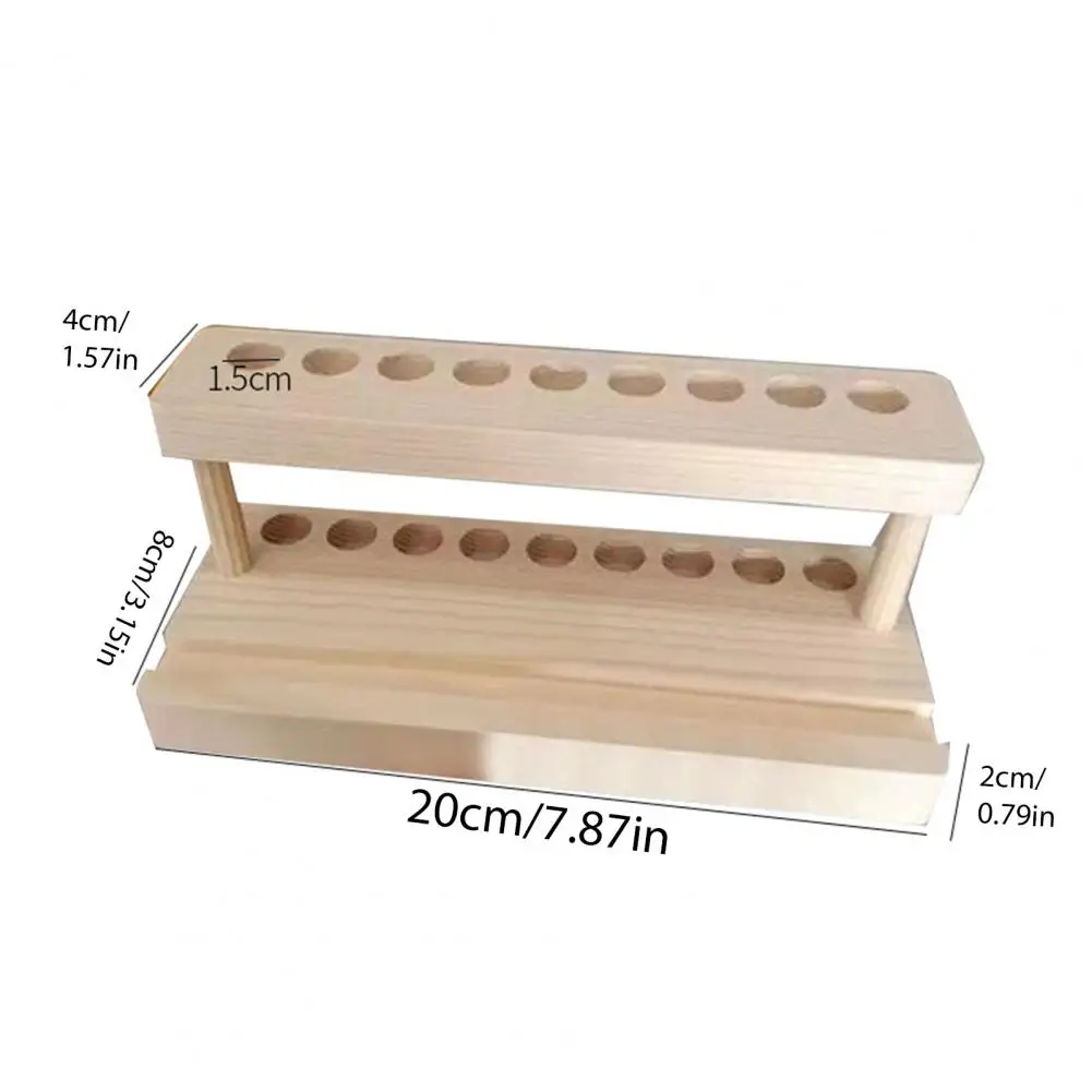 

20cm Wooden Crochet Hook Holder 9 Holes Storage Organizer For Crochet Crocheters Multi-functional Pen Holder For Home Office