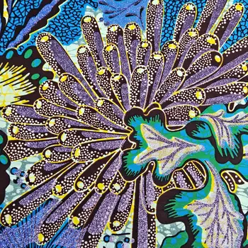 Látka s potiskem africké bavlny s voskem, vosková látka Grand Super Hollandais, zlaté třpytky, 6 yardů na kus 8 nejlepší prodej rajčatová tkanina - №6