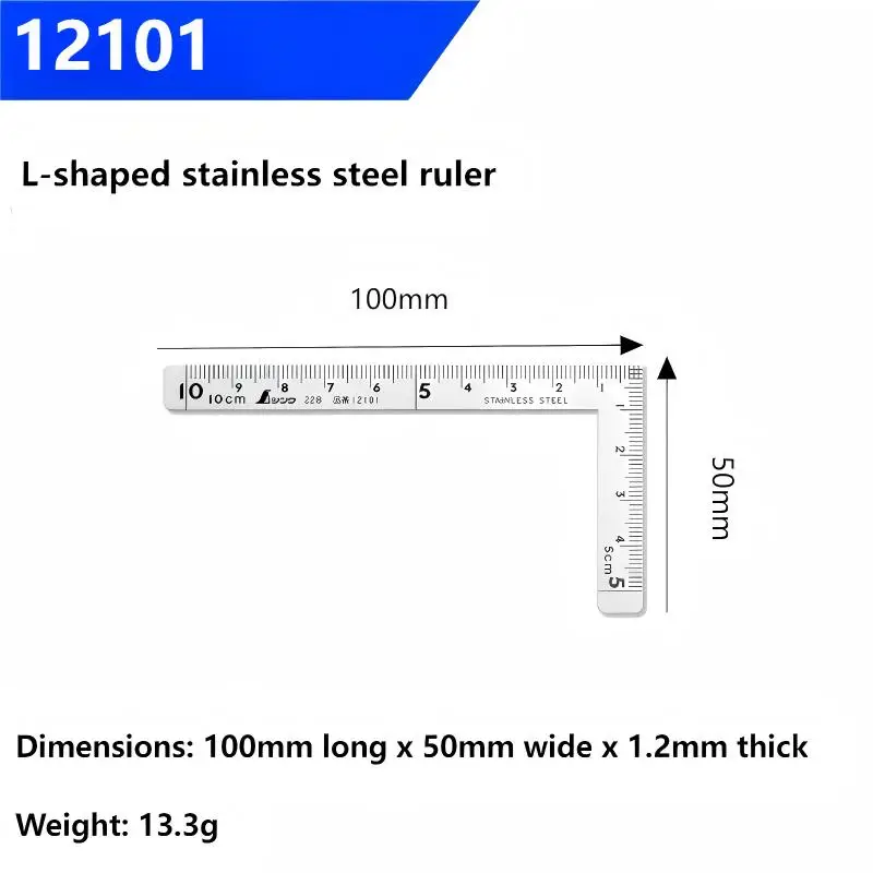 SHINWA 12101 12103 10424 Stainless Steel 90 Degree Right Angle Square High Precision Woodworking Ruler