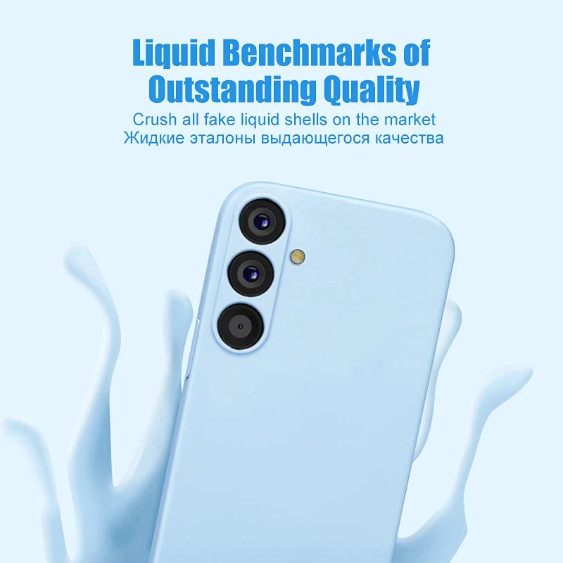 Soft Liquid Silicon Phone Case For Samsung Galaxy A55 A35 A54 A34 A53 A52 5G A26 A36 A25 A15 A17 A16 Cover For Samsung A56 Cases - náhled 2