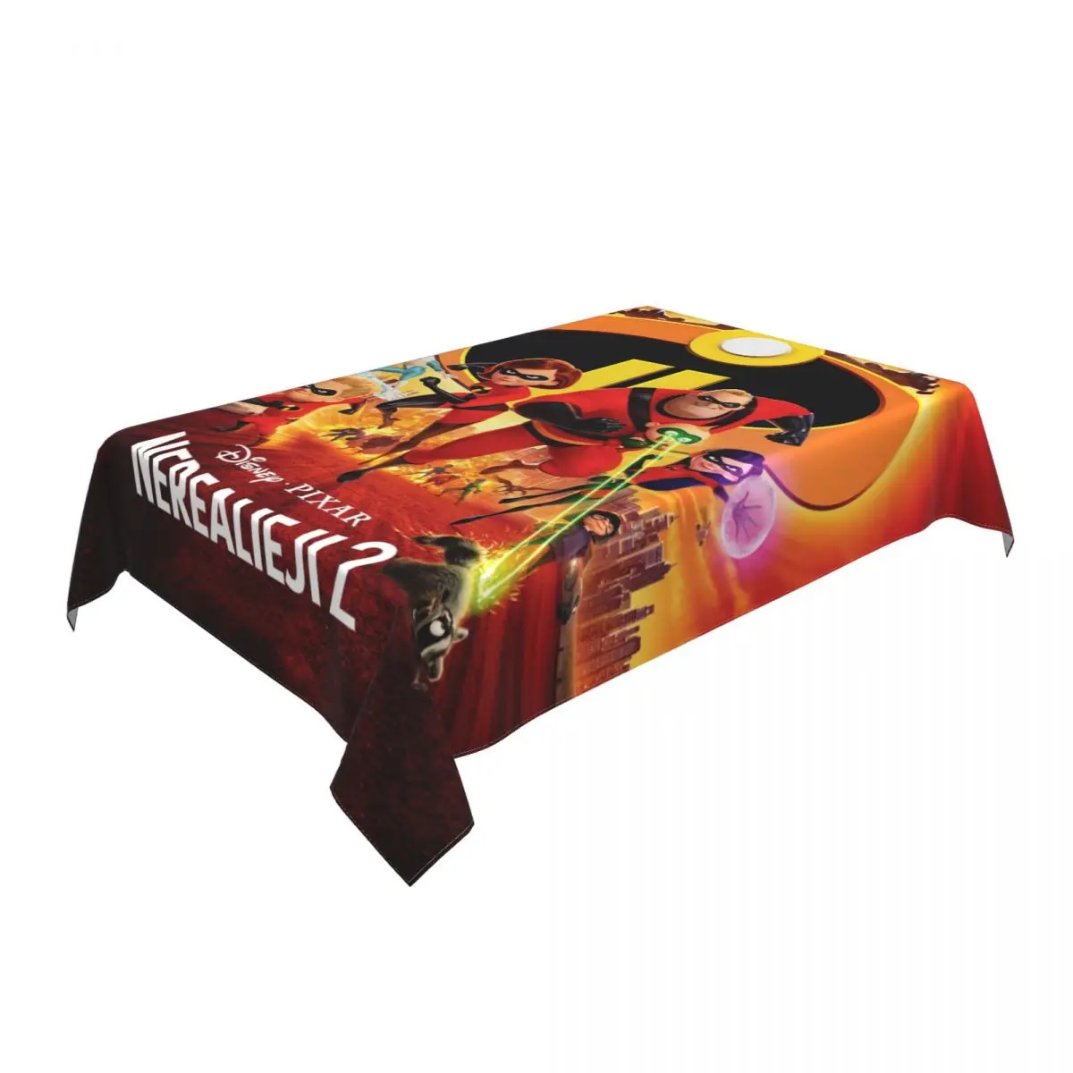 Custom Rectangular Disney Animation The Incredibles Table Cloth Oilproof Tablecloth Outdoor Table Cover Backed with Elastic Edge