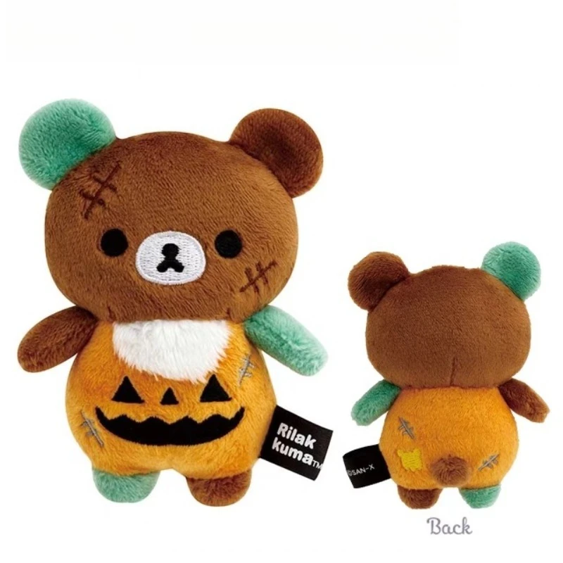 Muñeco de peluche San-X Rilakkuma, lindo oso relajante de calabaza de Halloween, llaveros de peluche, bolso Kuma, colgante, regalo de decoración de dibujos animados de Anime