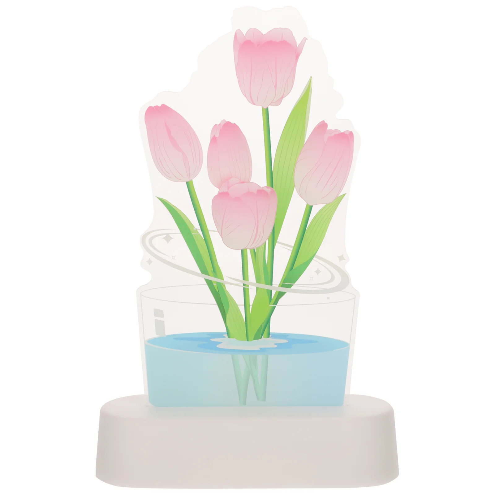 مصباح ضوء ليلي ثلاثي الأبعاد هدية إبداعية لديكور غرفة النوم LED ضوء ناعم مصباح وهمي ثلاثي الأبعاد على شكل زهرة التوليب