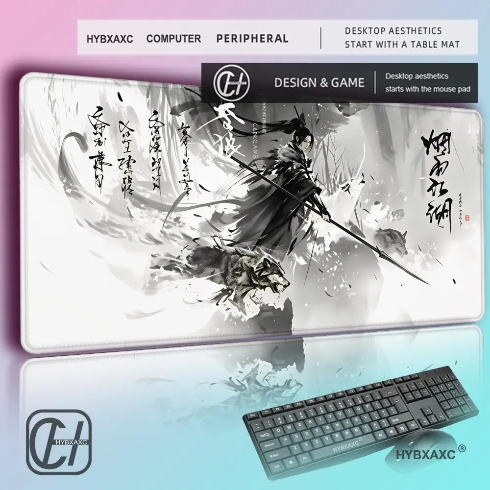 

HYBXAXC Mouse Pad Chinese Style Large Gamer Mousepad Keyboard Mat XXXL Mouse Mats 90x40cm Rubber Desk Pad Design Desk Rug